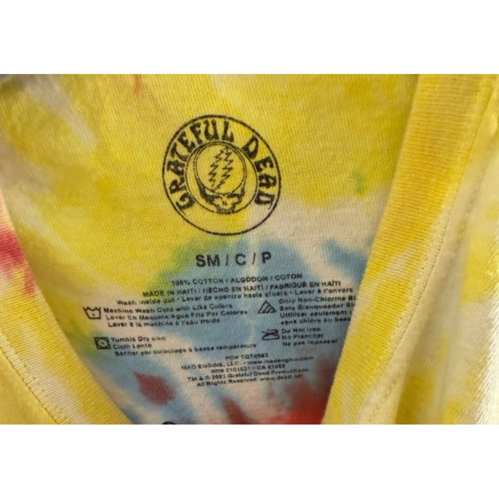 Grateful Dead Boho Upcycled T-shirt with Kantha Sleeves Size XL - Picture 6 of 6